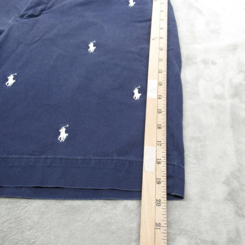 Polo Ralph Lauren Shorts Mens 35 Blue AOP Pony Stretch Classic Fit Casual Chino‎